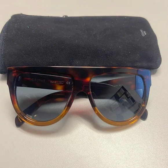 Celine flat top sunglasses With case CELINE Pilot Acetate Flat Top Sunglasses in Transparent  main image 4